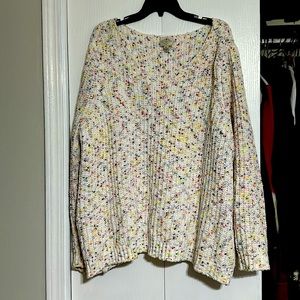 New w/o tags multicolored crotchet sweater